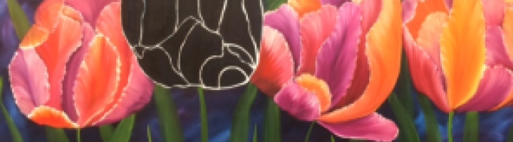 Tulpen olieverf 80 x 100 cm 3D doek